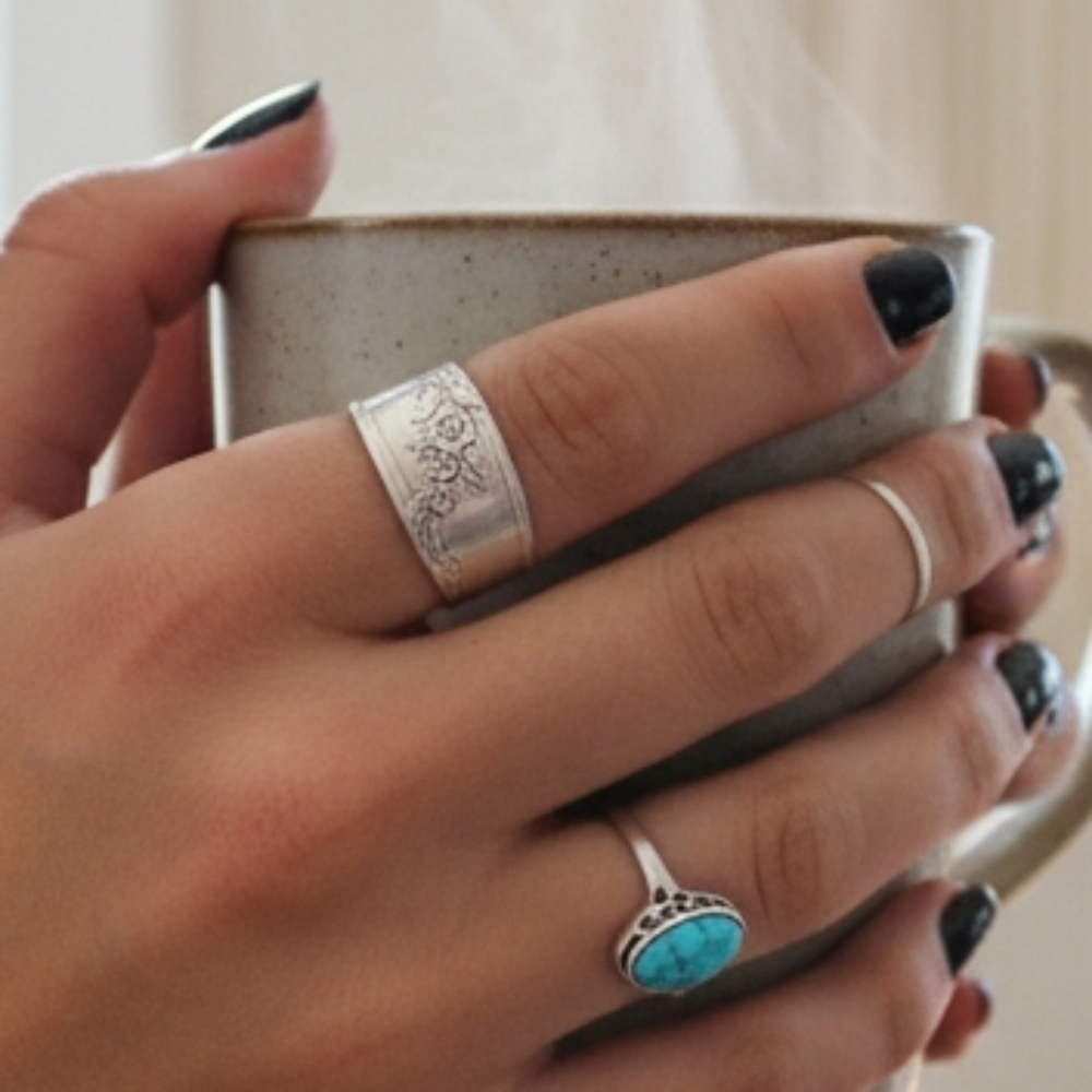 Sterling Silver Spoon Ring (8.7g). Vintage